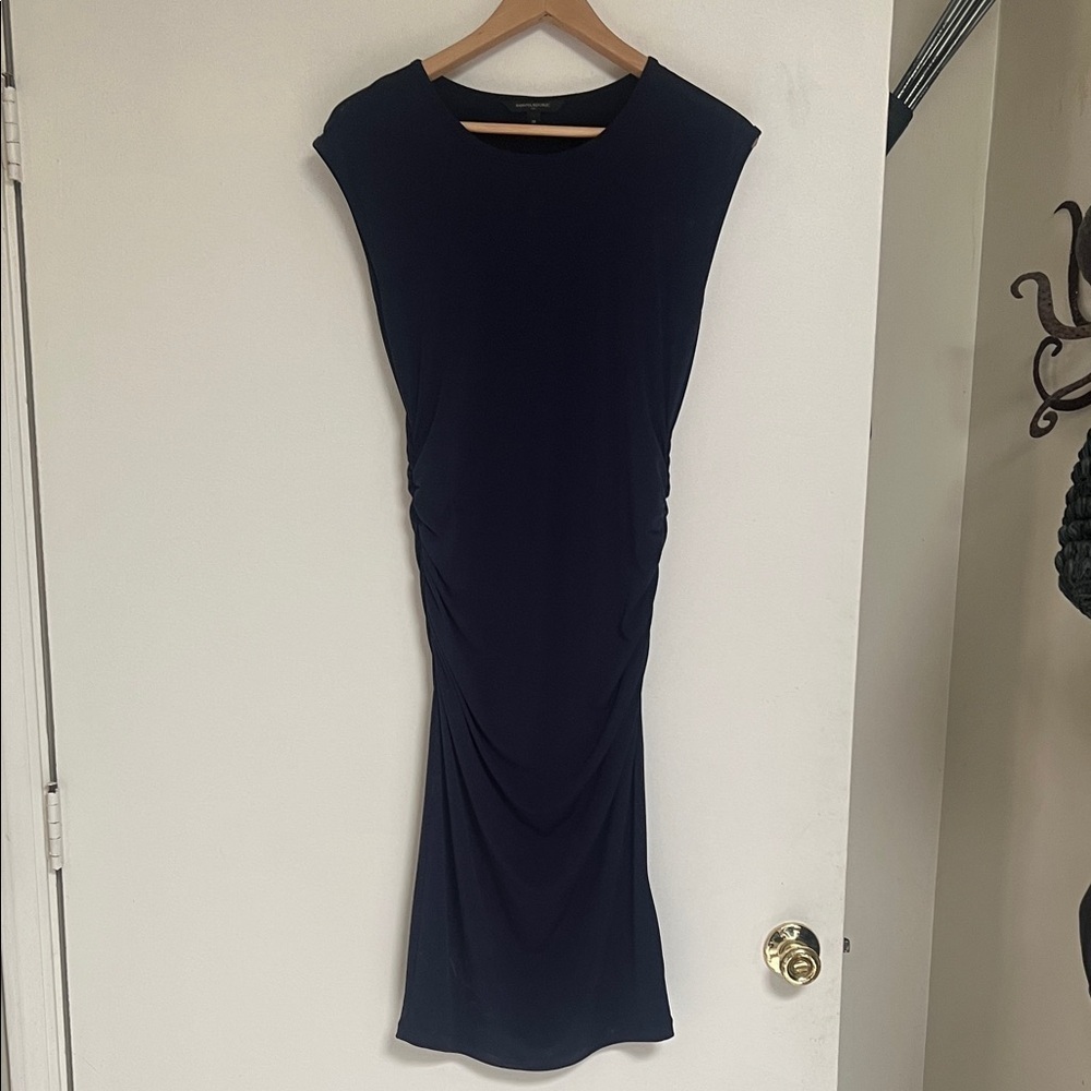 Banana Republic Navy Midnight Blue Ruched Sleeveless Dress M